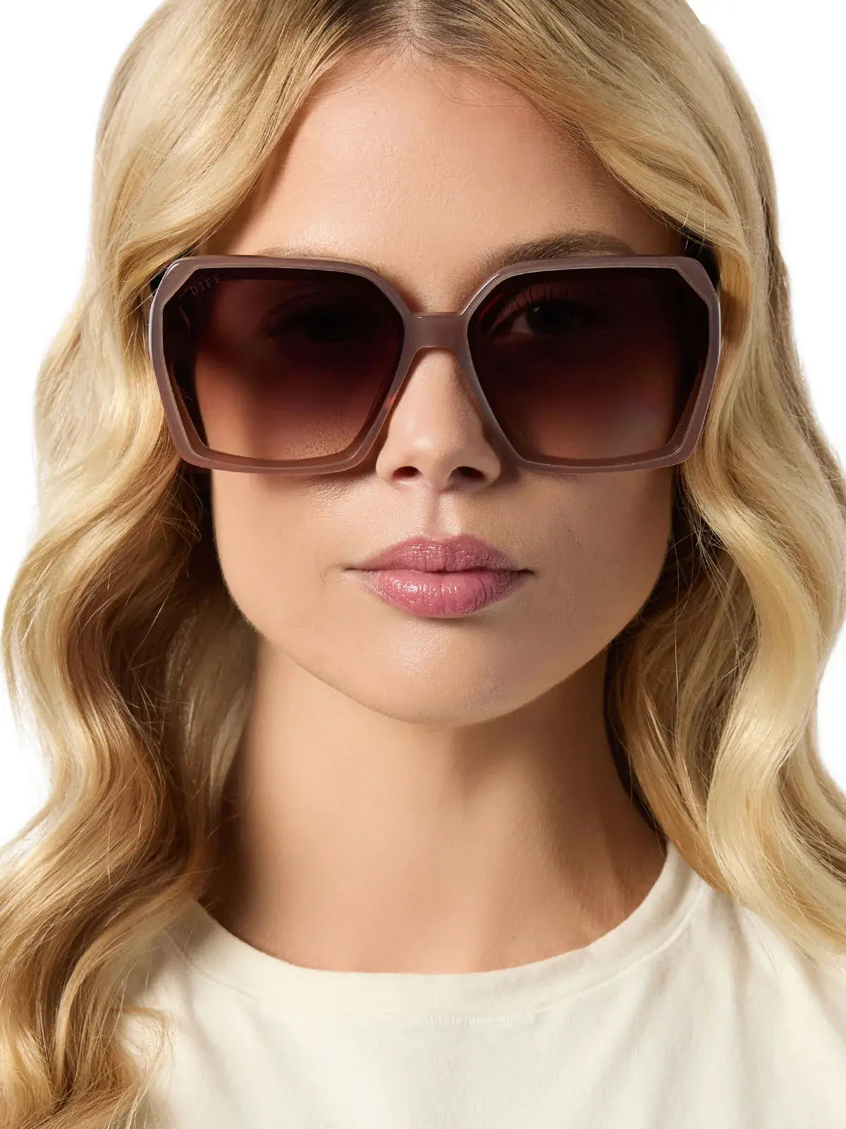 DIFF Eyewear Sloane Sunglasses in Macchiato and Brown Gradient