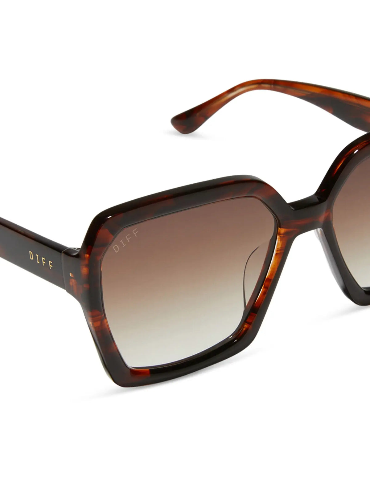 DIFF Eyewear Sloane Sunglasses: Sequoia Tortoise & Brown Gradient