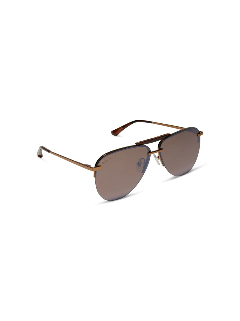 DIFF Eyewear Tahoe Sunglasses: Sequoia Tortoise & Brown Gold Flash