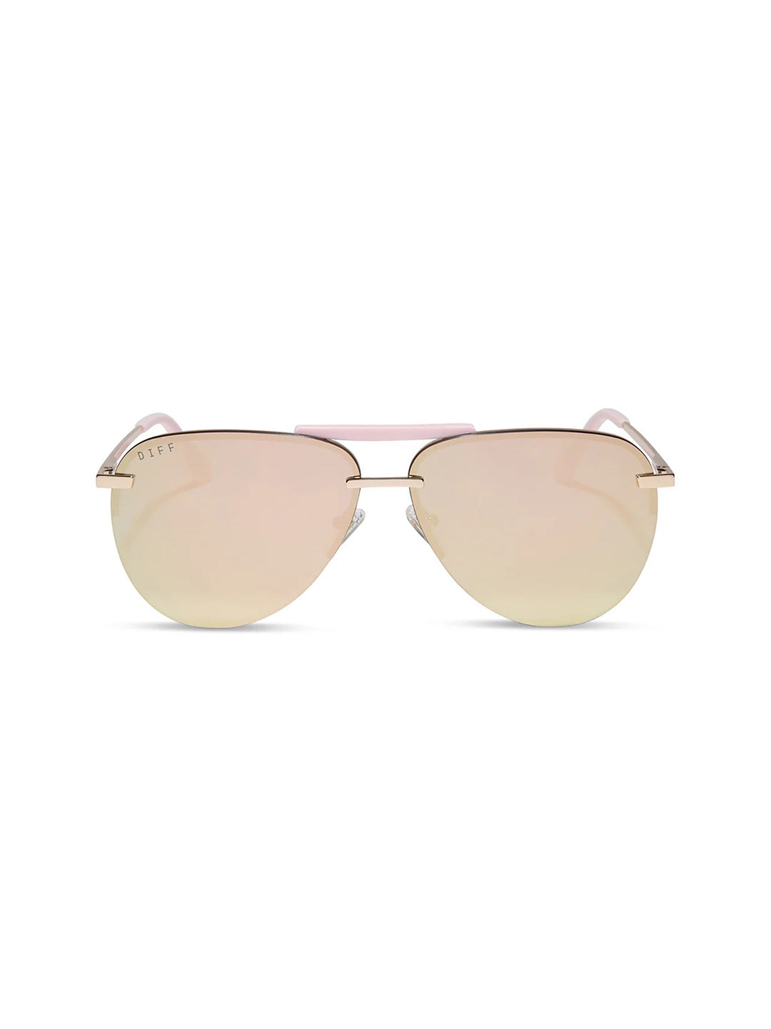 DIFF Eyewear Tahoe Sunglasses in Gold Powder Pink Taupe Mirror