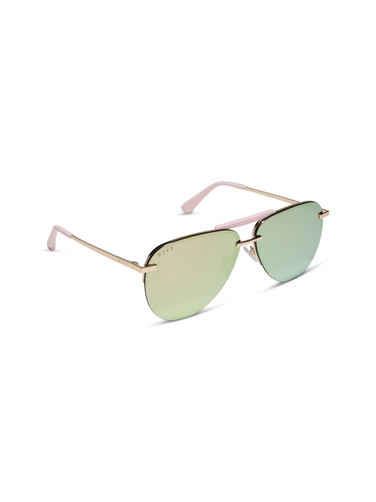 DIFF Eyewear Tahoe Sunglasses in Gold Powder Pink Taupe Mirror