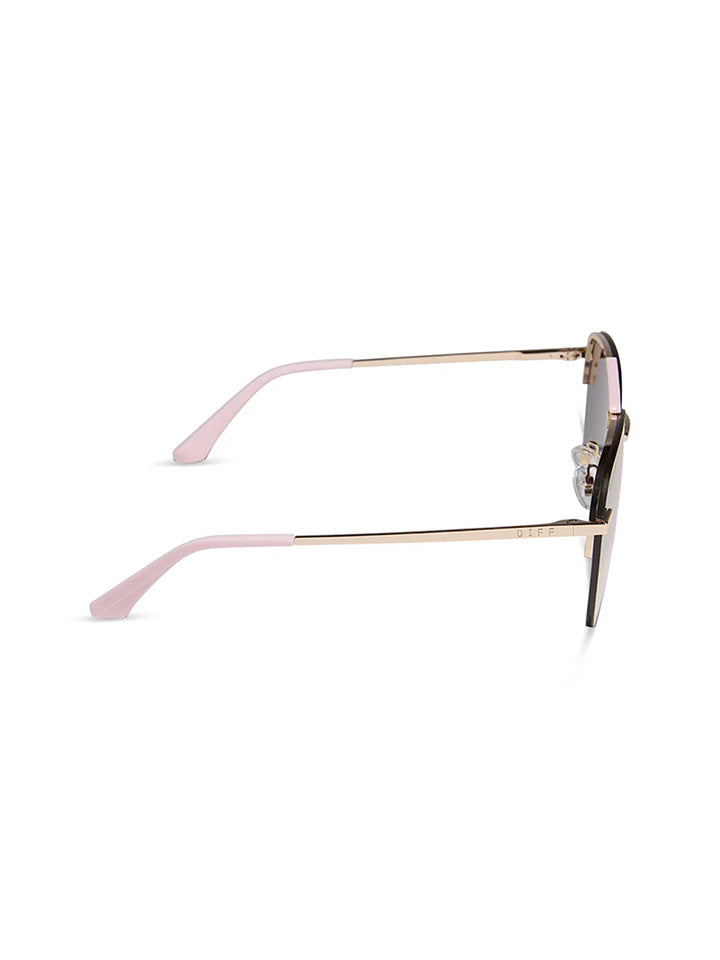 DIFF Eyewear Tahoe Sunglasses in Gold Powder Pink Taupe Mirror
