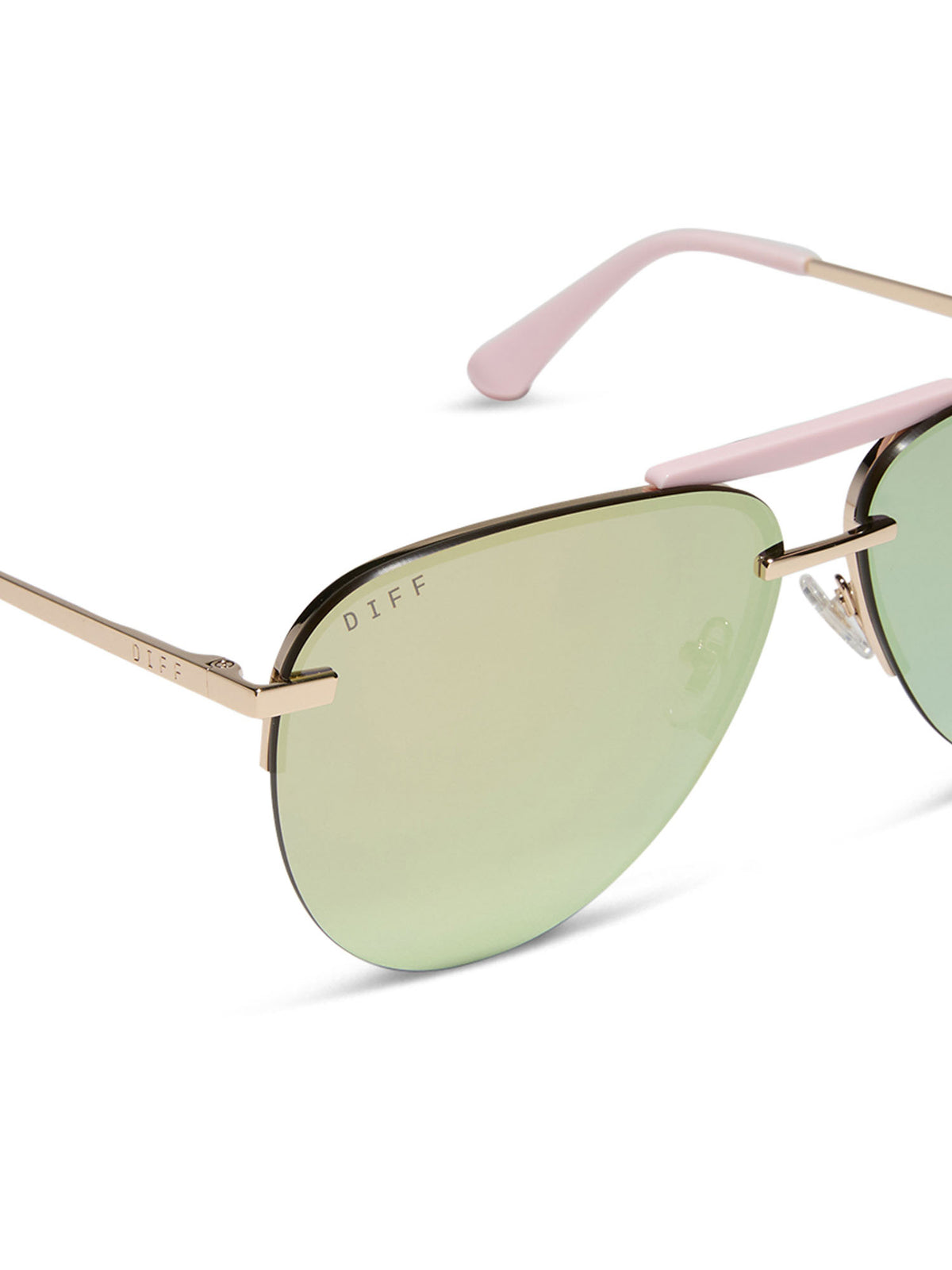 DIFF Eyewear Tahoe Sunglasses in Gold Powder Pink Taupe Mirror