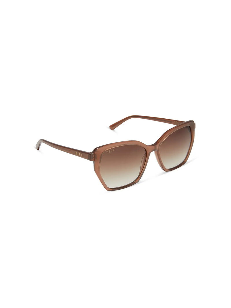 DIFF Eyewear Vera Sunglasses: Macchiato & Brown Gradient Polarized