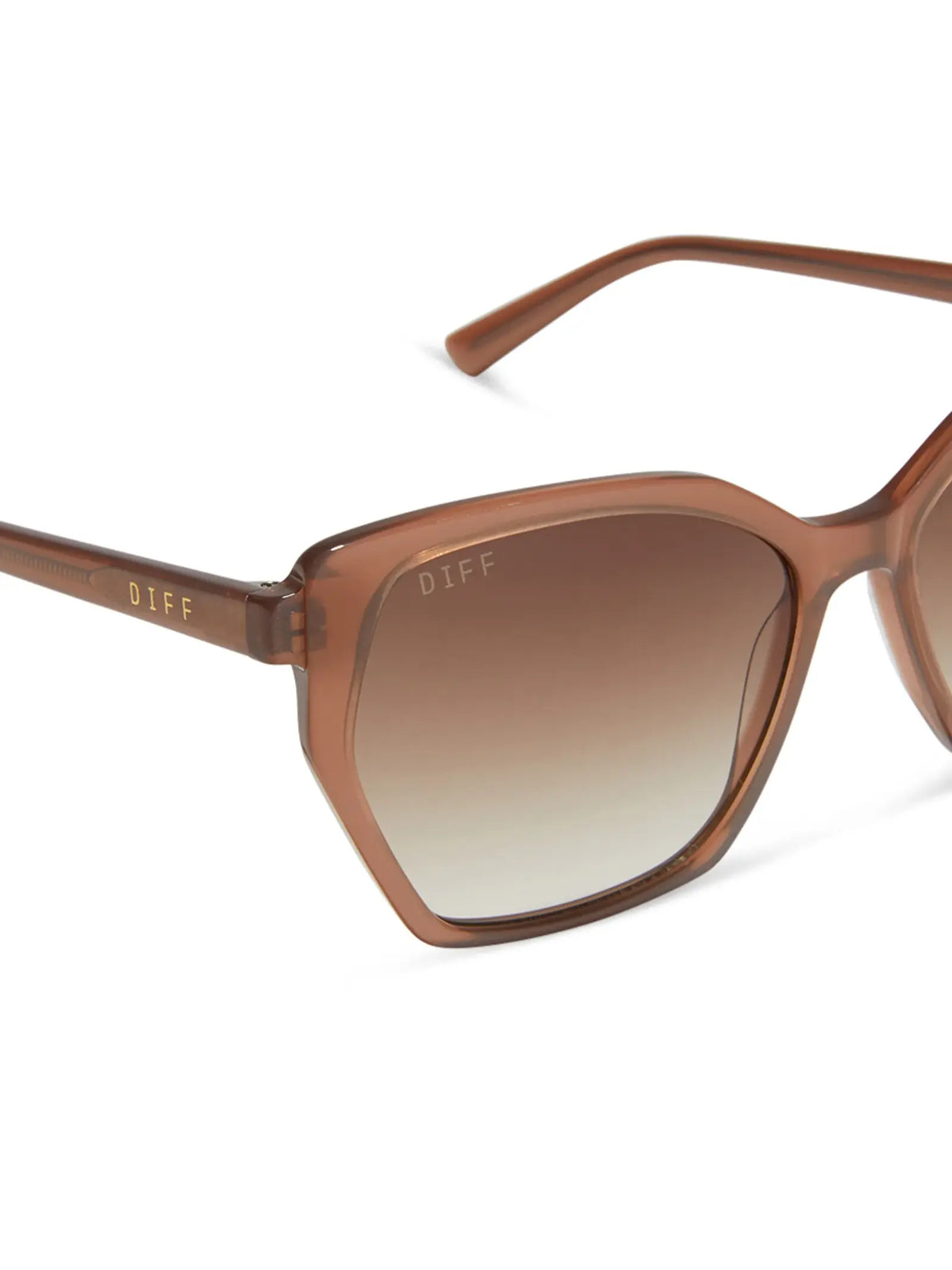 DIFF Eyewear Vera Sunglasses: Macchiato & Brown Gradient Polarized