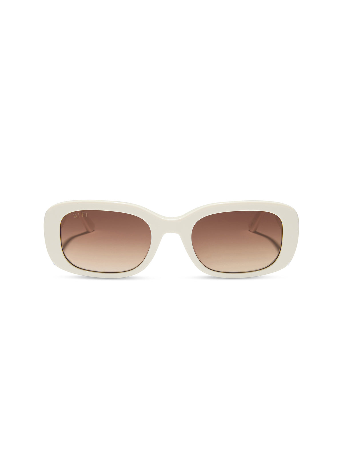 DIFF Eyewear Italy Sunglasses in White Ivory Rich Brown Gradient White Lotus