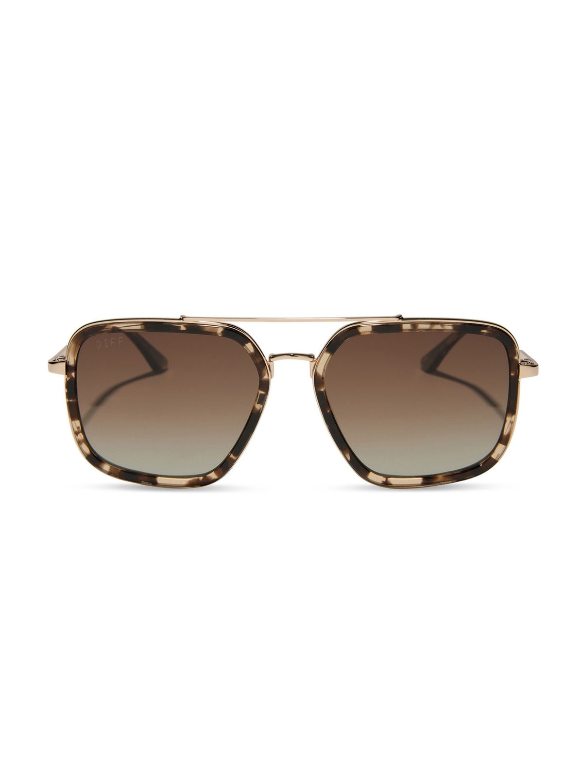 DIFF Eyewear Jordan Sunglasses- Espresso Tortoise Brown Gradient Polarized