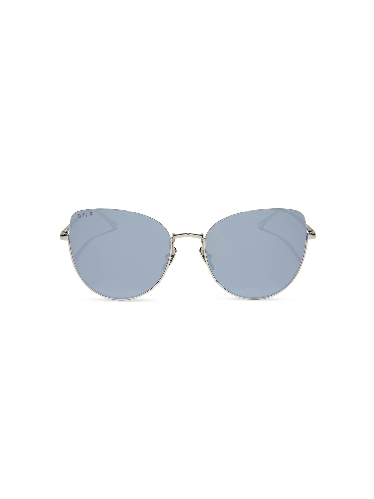 DIFF Eyewear Kinsley Sunglasses: Silver & Silver Mirror Polarized