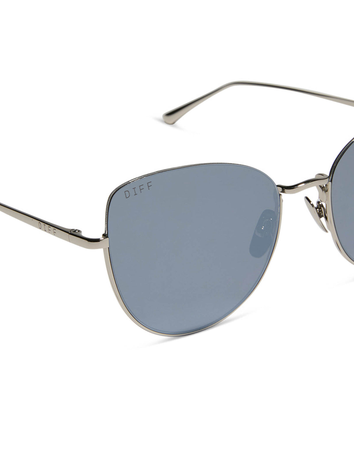 DIFF Eyewear Kinsley Sunglasses: Silver & Silver Mirror Polarized