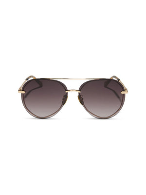 DIFF Eyewear Lenox Sunglasses in Gold Sea Tortoise Tips Brown Gradient