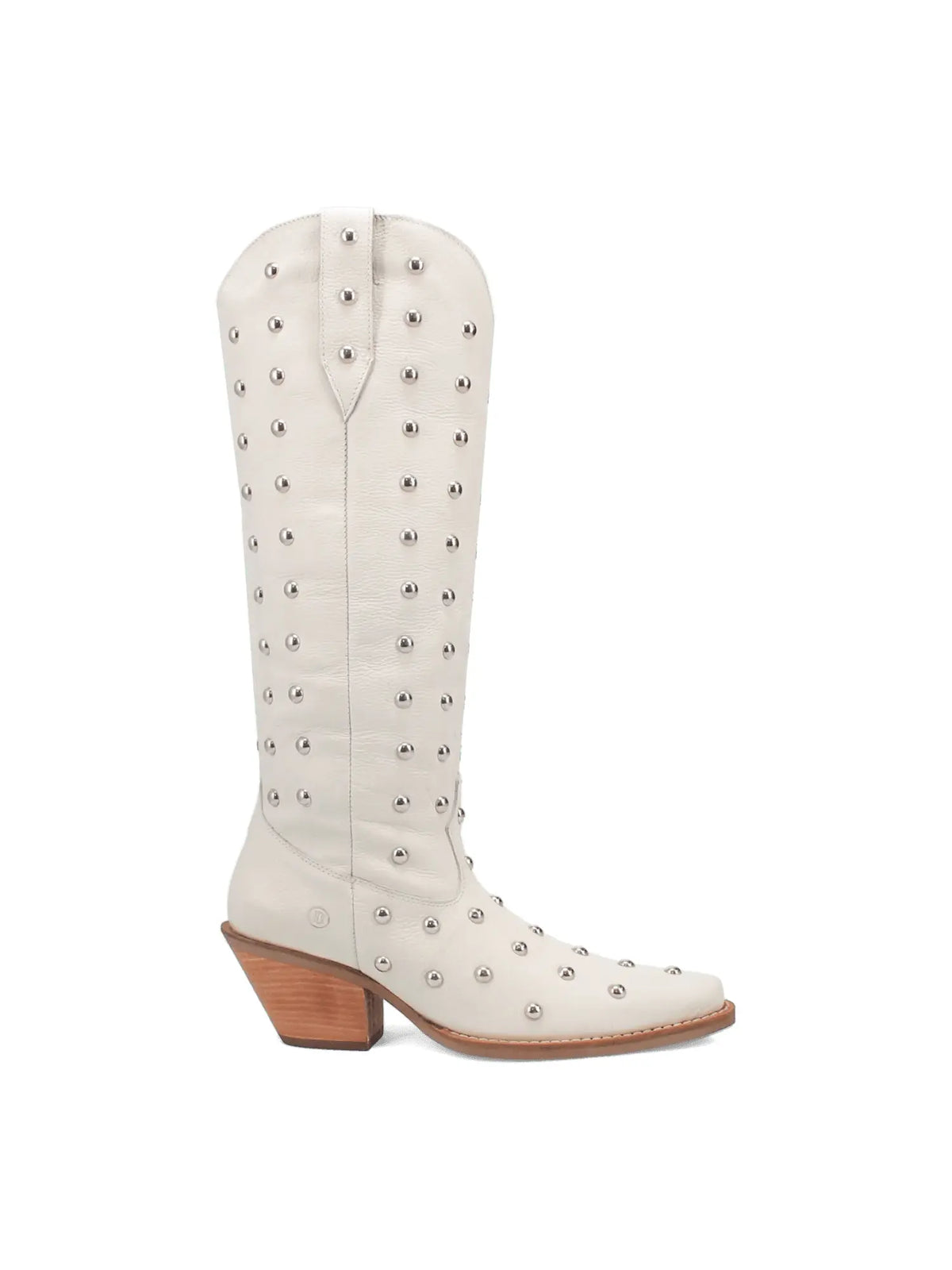 Dingo1969 Broadway Bunny Tall White Leather Stud Boot for Tennessee Vols Game Day