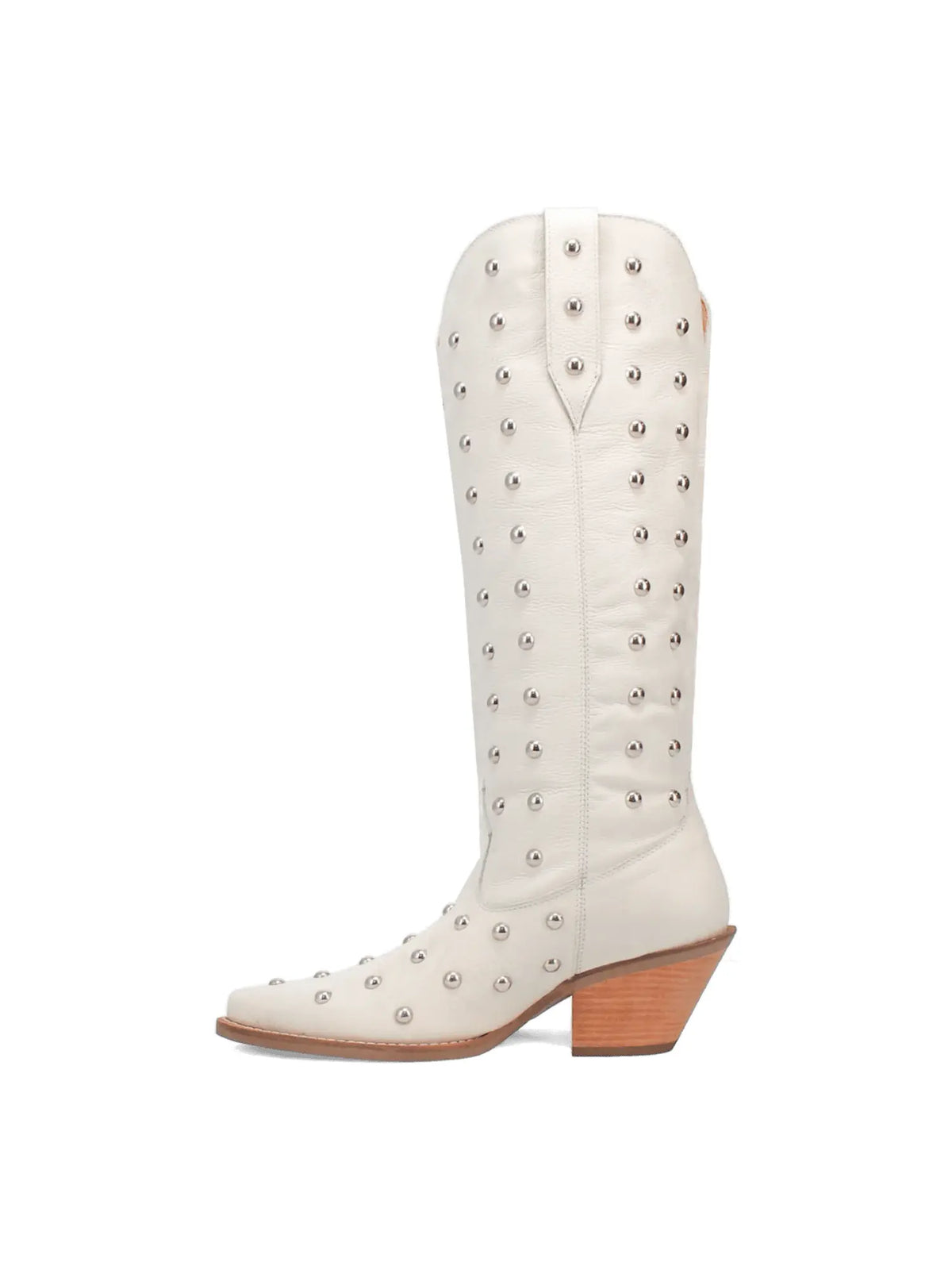 Dingo1969 Broadway Bunny Tall White Leather Stud Boot for Tennessee Vols Game Day