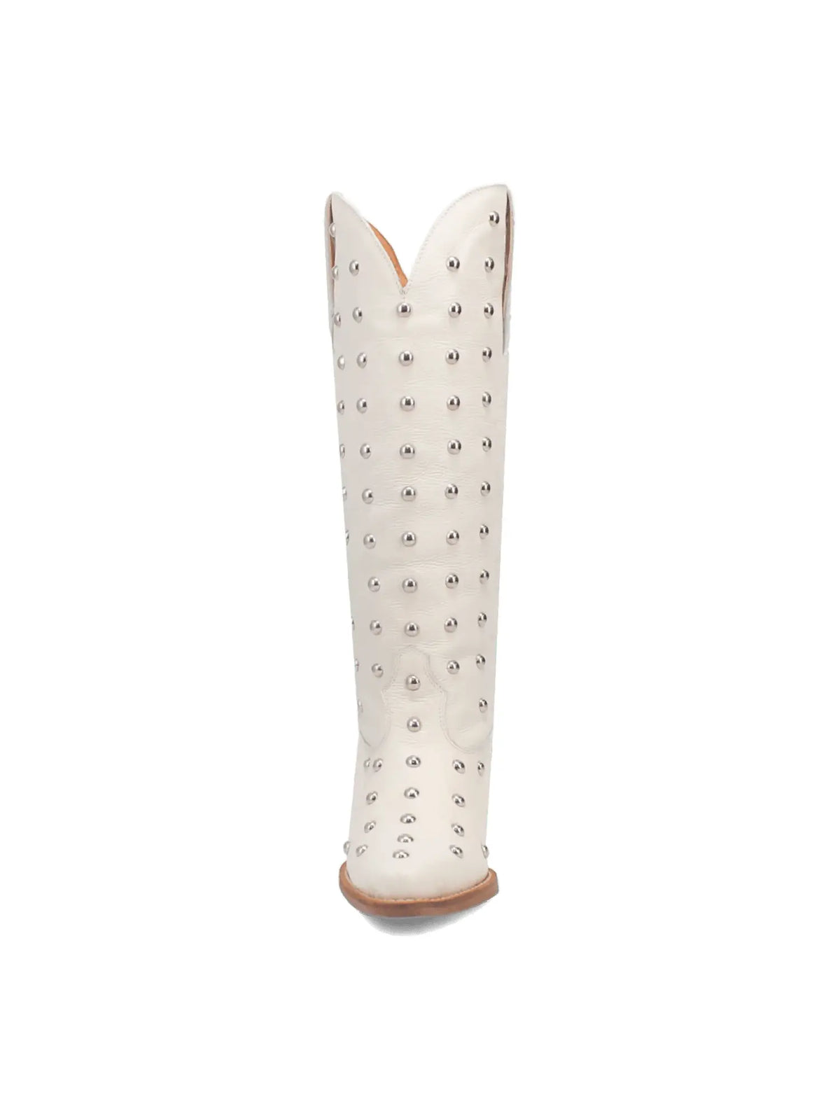 Dingo1969 Broadway Bunny Tall White Leather Stud Boot for Tennessee Vols Game Day