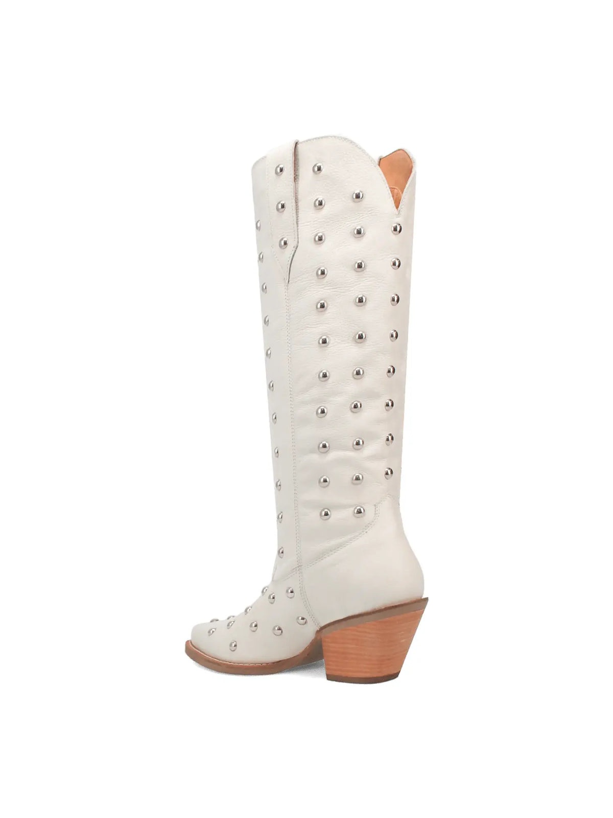 Dingo1969 Broadway Bunny Tall White Leather Stud Boot for Tennessee Vols Game Day