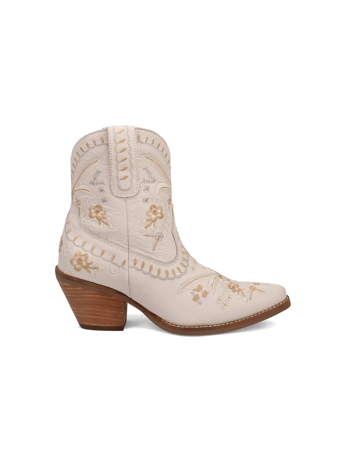 Dingo1969 Primrose Embroidered White Leather Booties for Tennessee Vols Game Day