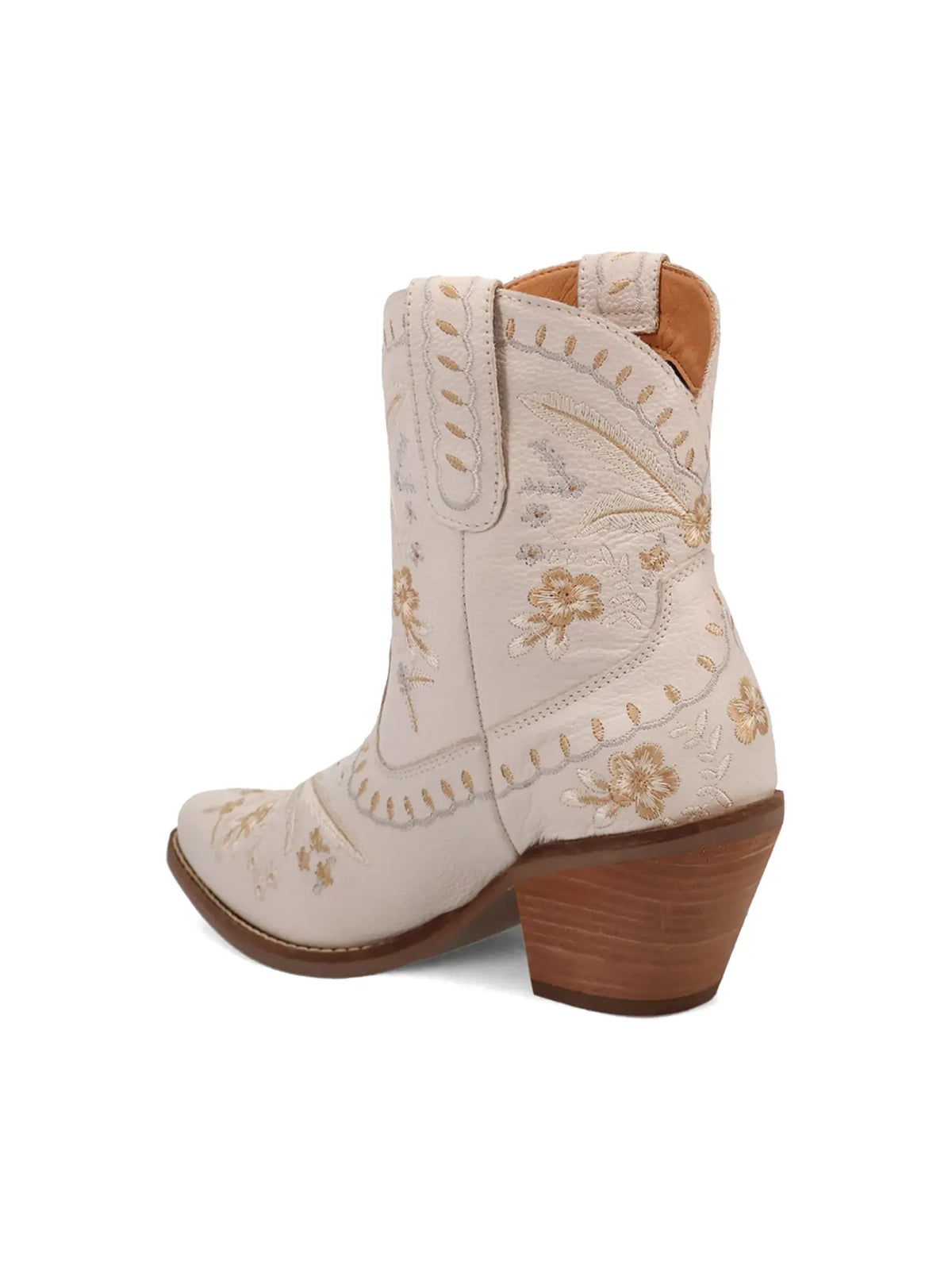 Dingo1969 Primrose Embroidered White Leather Booties for Tennessee Vols Game Day