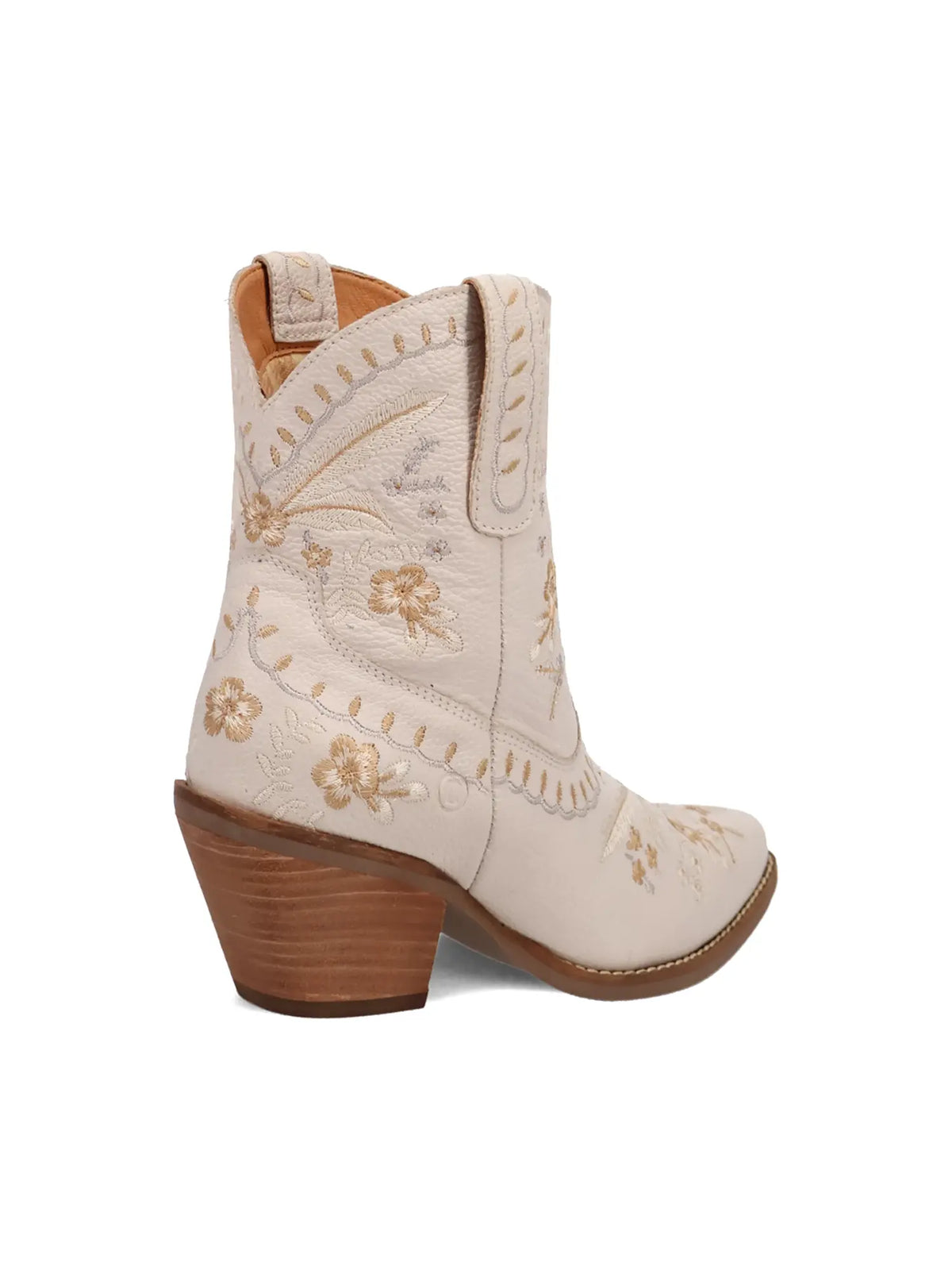 Dingo1969 Primrose Embroidered White Leather Booties for Tennessee Vols Game Day