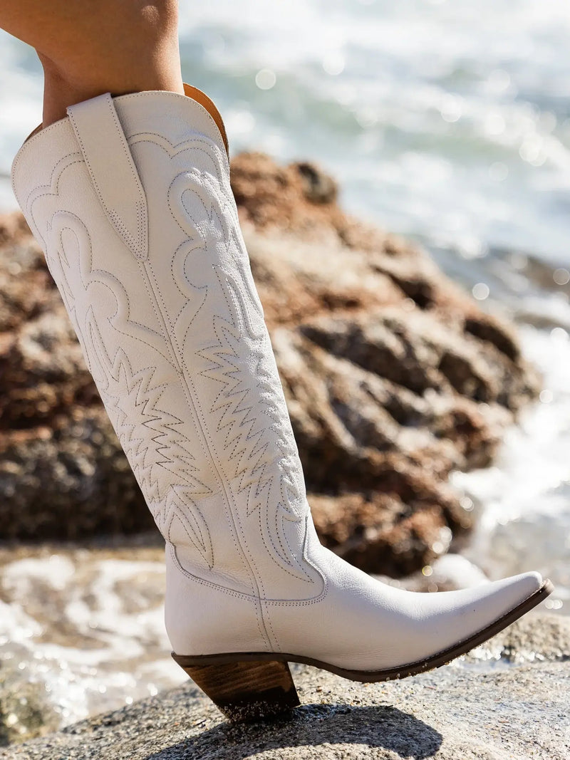 Dingo1969 Raisin Kane Tall White Embossed Leather Boot for Tennessee Vols Game Day