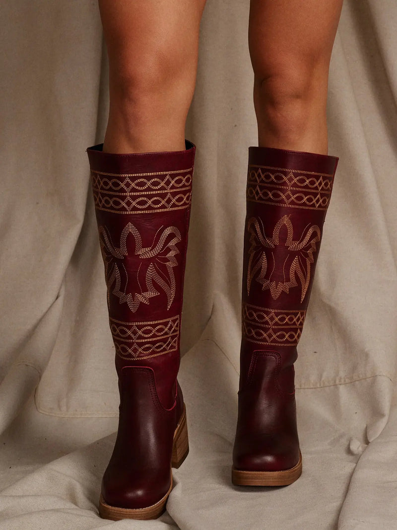 Dingo1969 Avalon Leather Western Boot in merlot 
