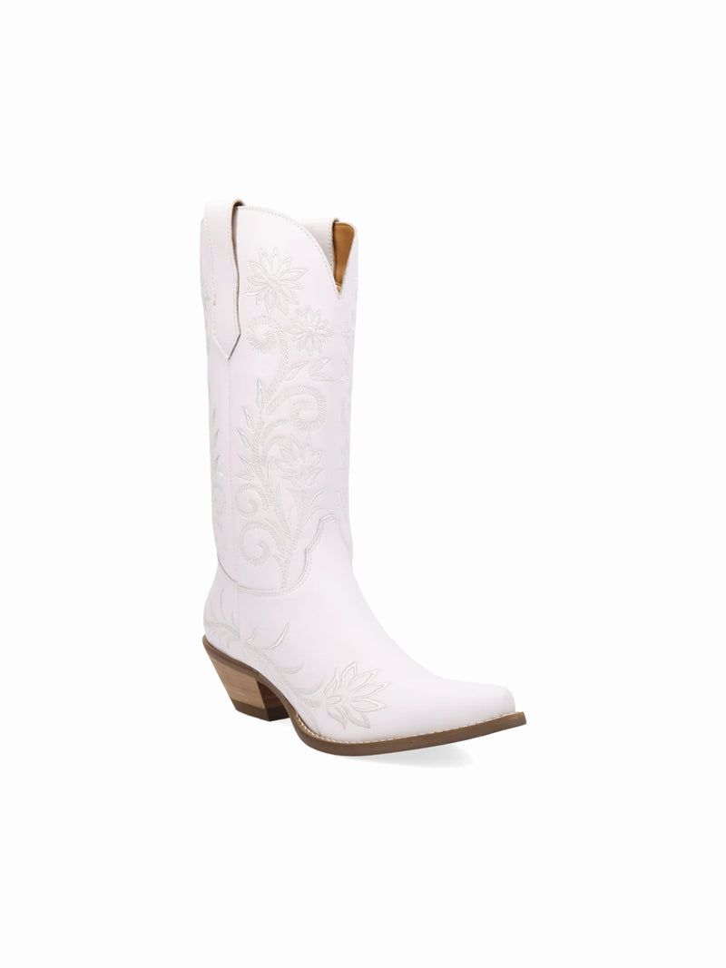 Dingo1969 Buttercup Leather Boot white