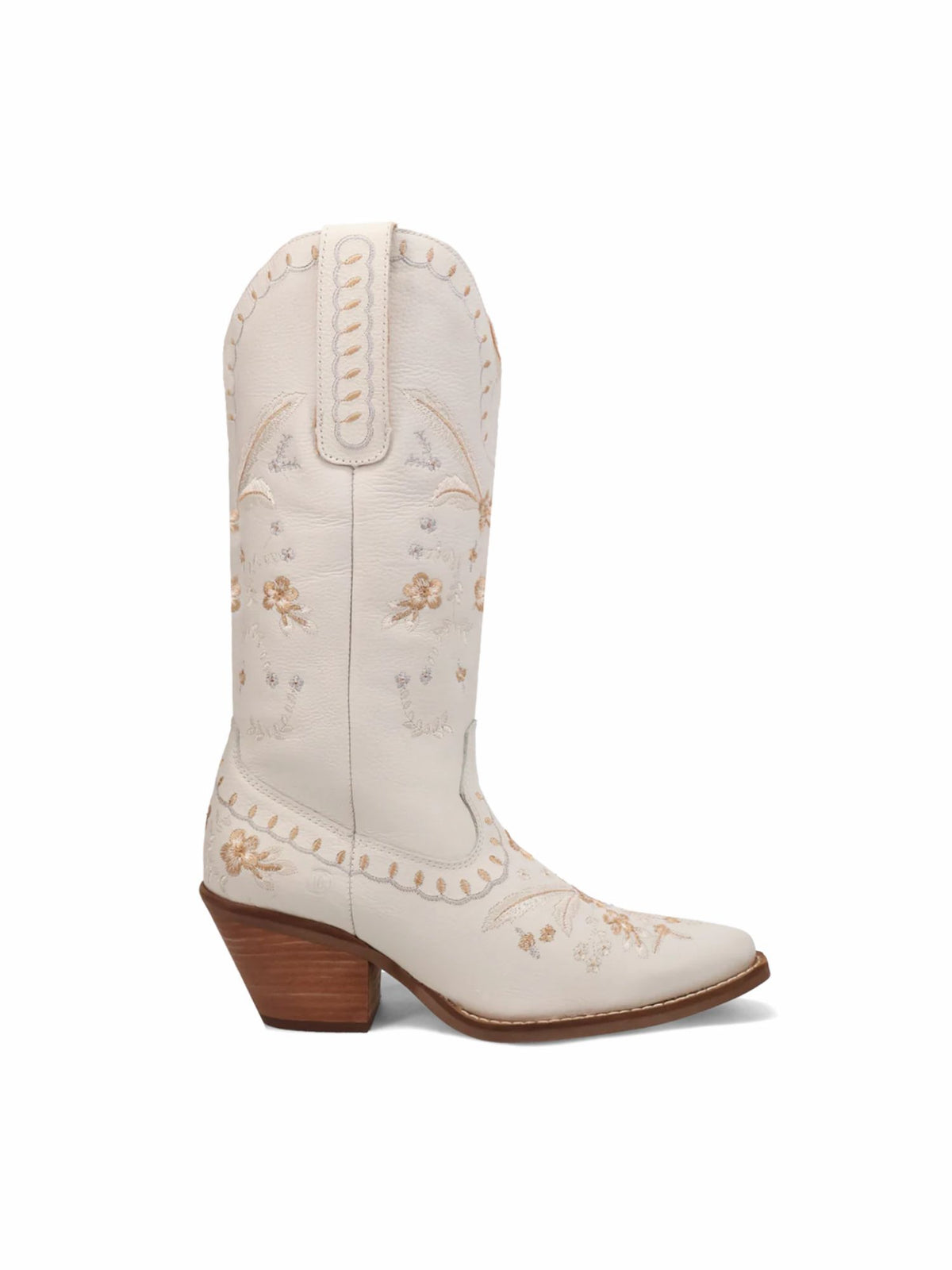 Dingo1969 Full Bloom Leather Boot white