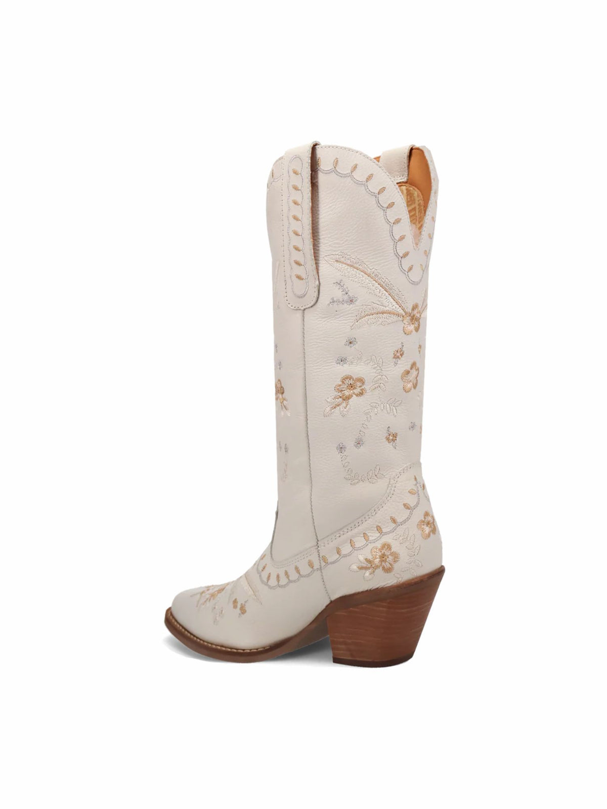Dingo1969 Full Bloom Leather Boot white