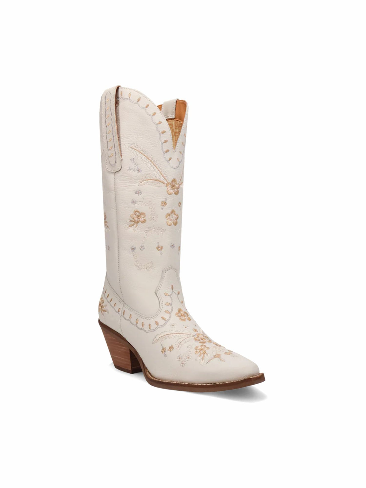 Dingo1969 Full Bloom Leather Boot white