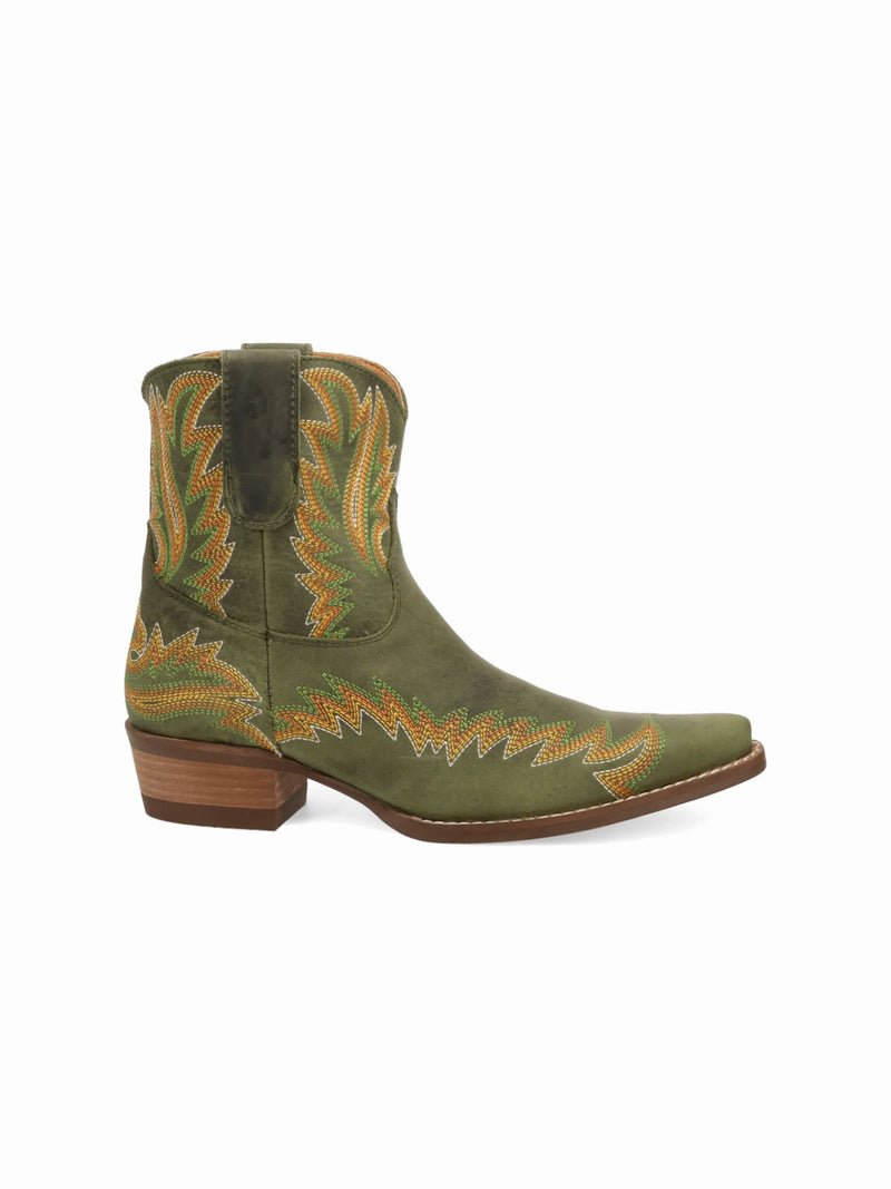 Dingo1969 Laurel Western Bootie olive
