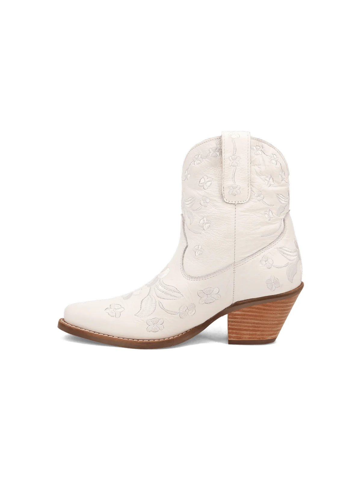 Ding1969 Sweetheart Floral Bootie White Leather