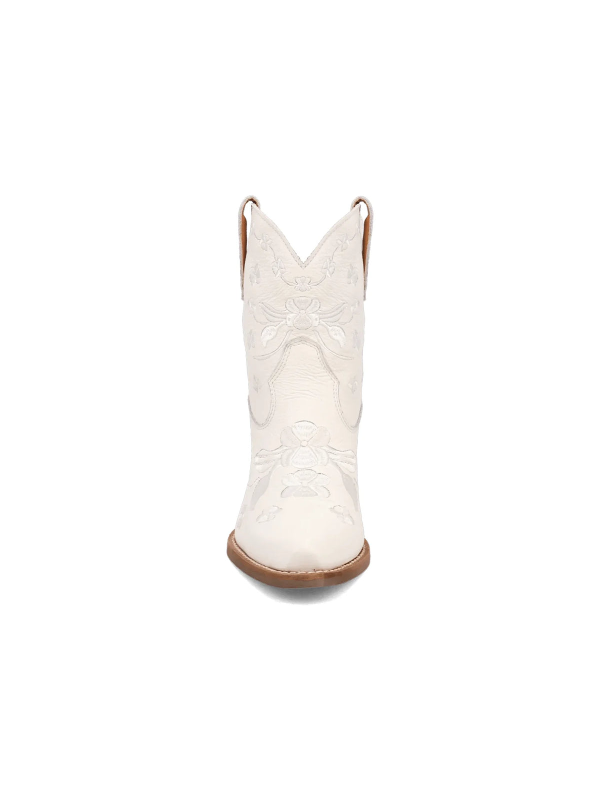 Ding1969 Sweetheart Floral Bootie White Leather