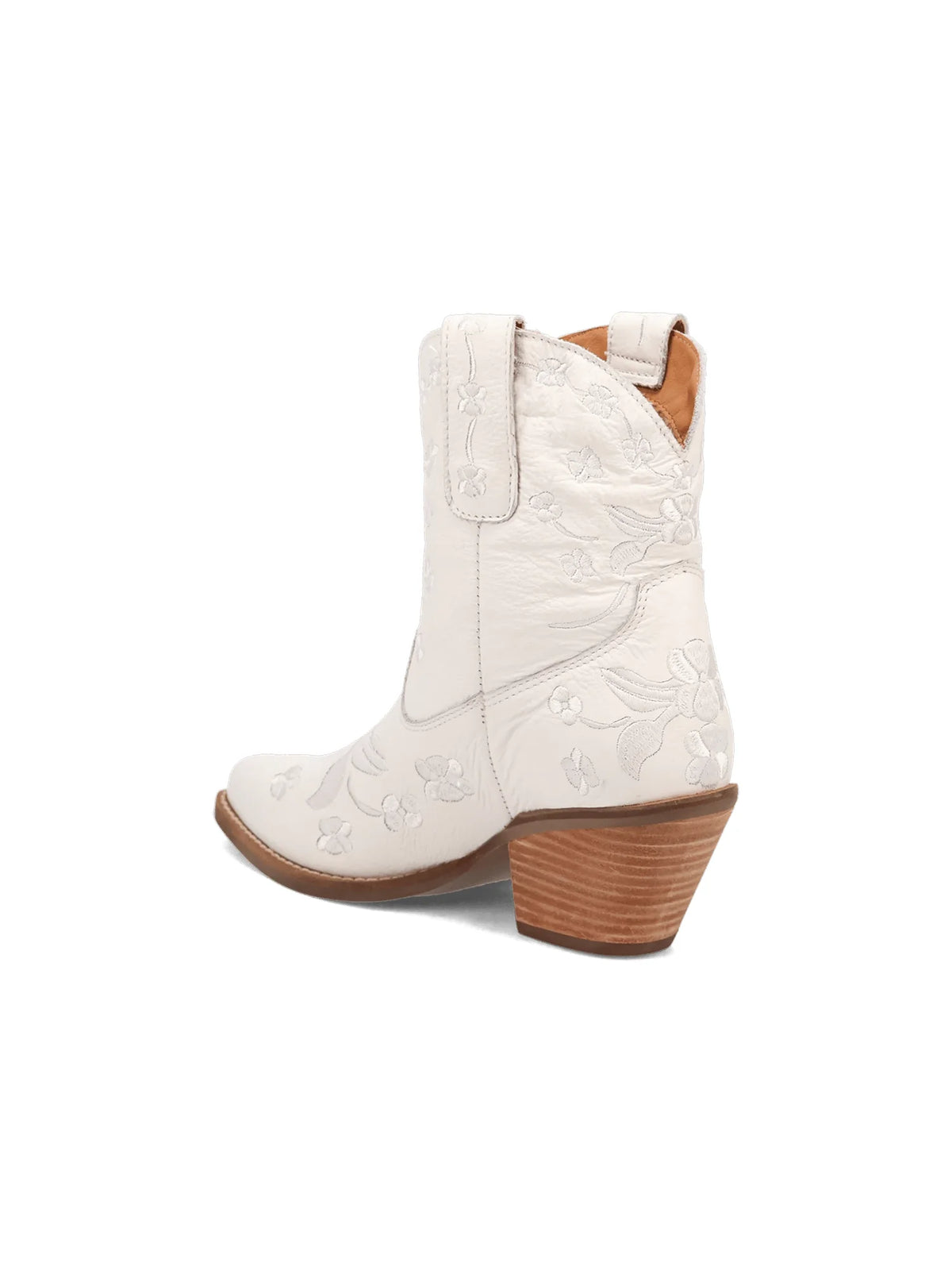 Ding1969 Sweetheart Floral Bootie White Leather
