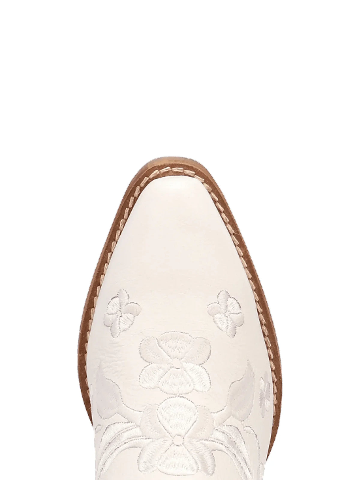 Ding1969 Sweetheart Floral Bootie White Leather