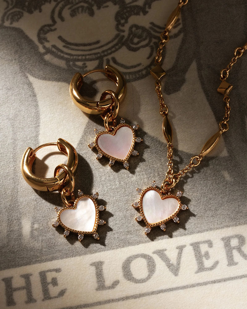 dolce cuore charm huggie hoop heart earrings by luna norte jewelry