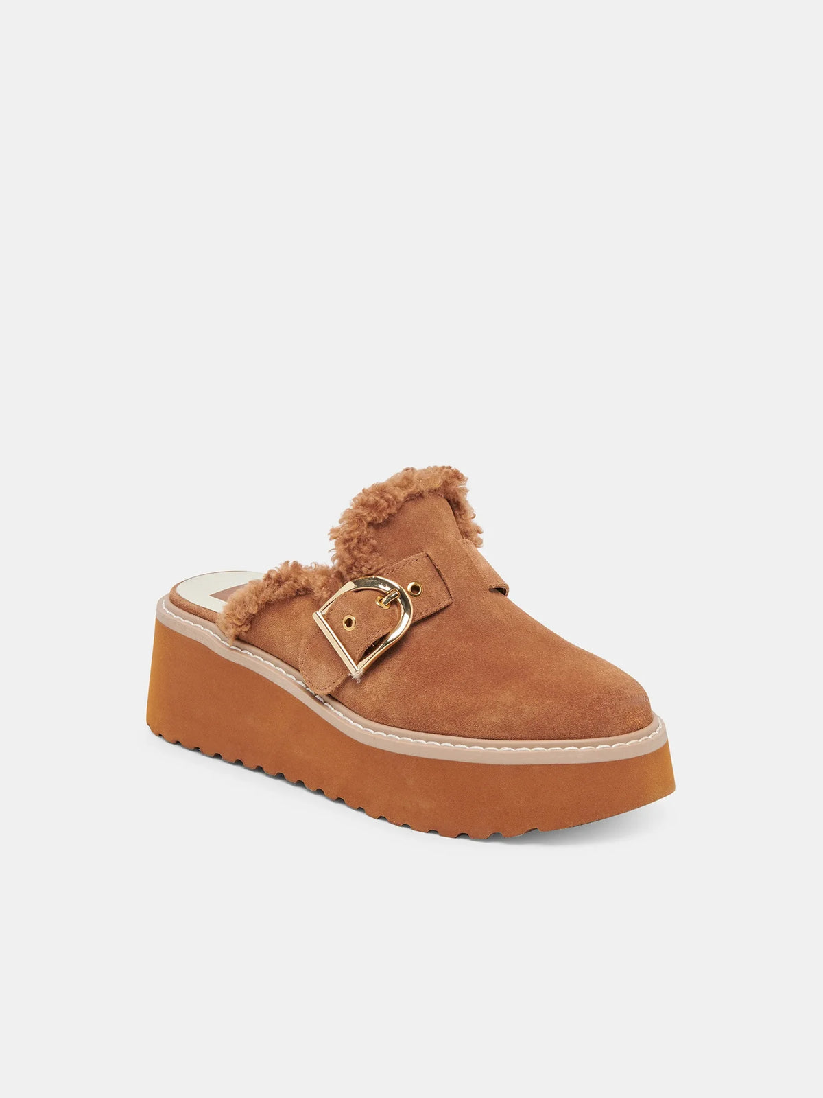 Dolce Vita Lelani Plush Shearling Clog Pecan Suede