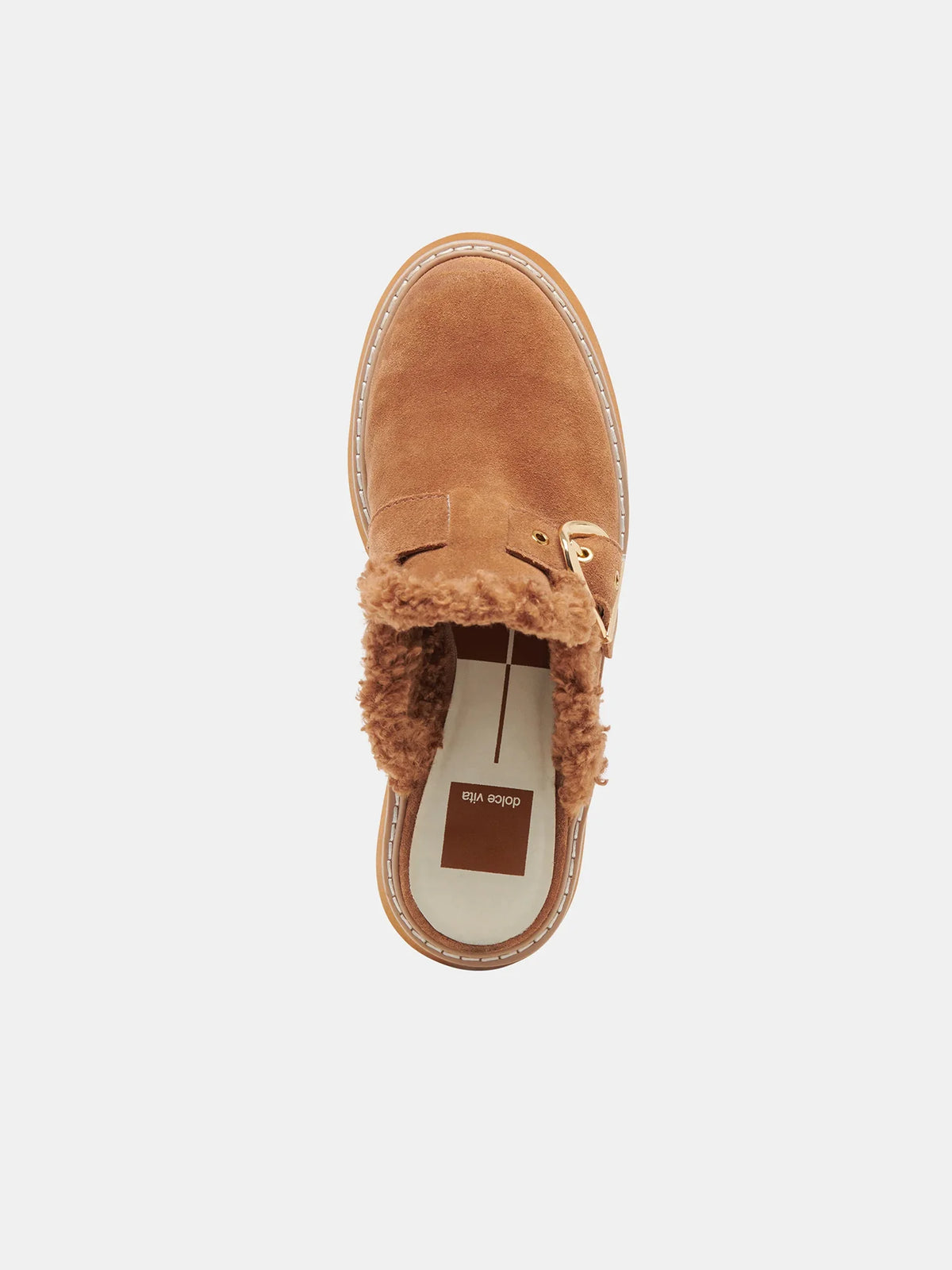 Dolce Vita Lelani Plush Shearling Clog Pecan Suede