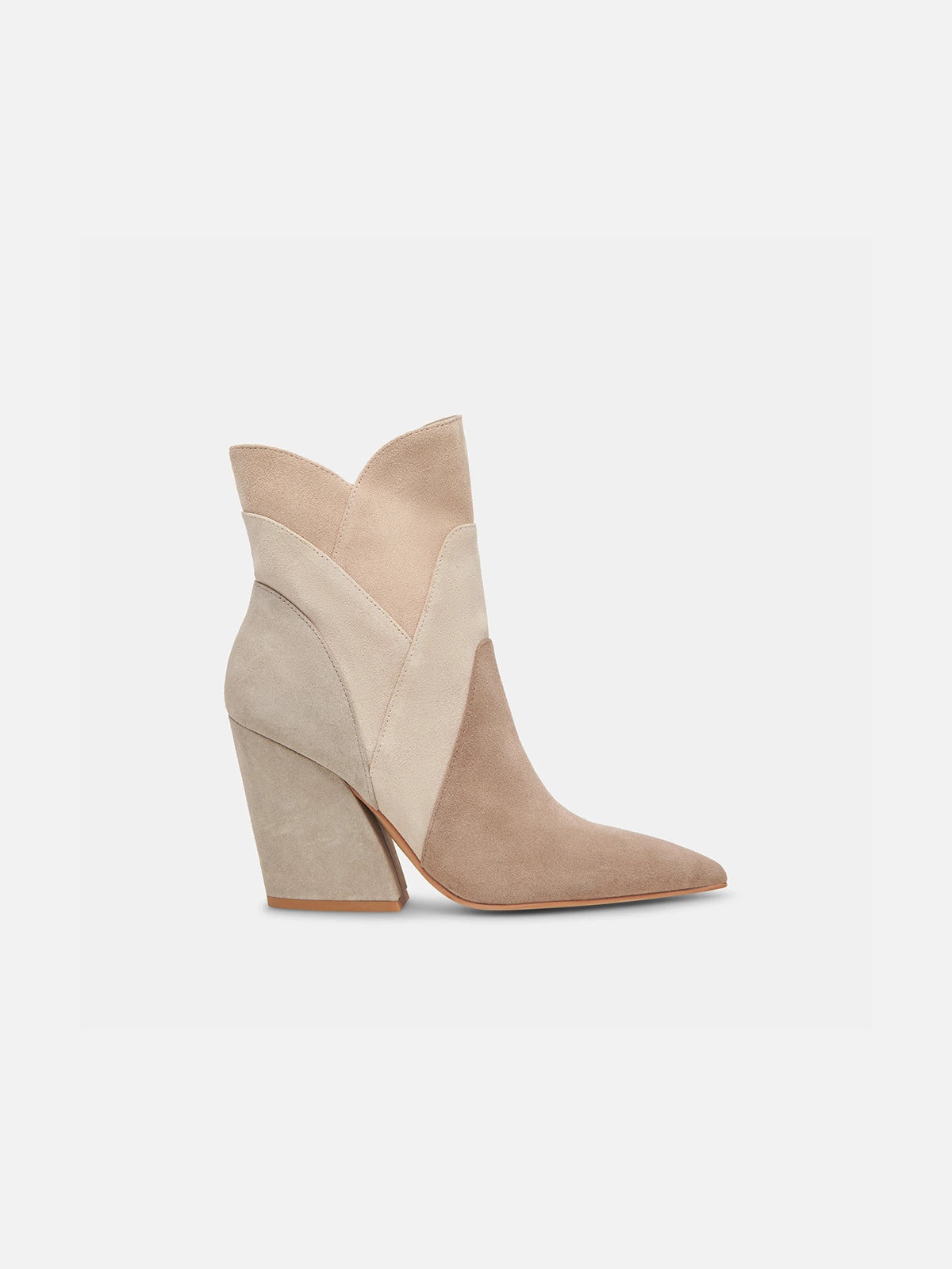 dolce vita neena booties in taupe multi suede