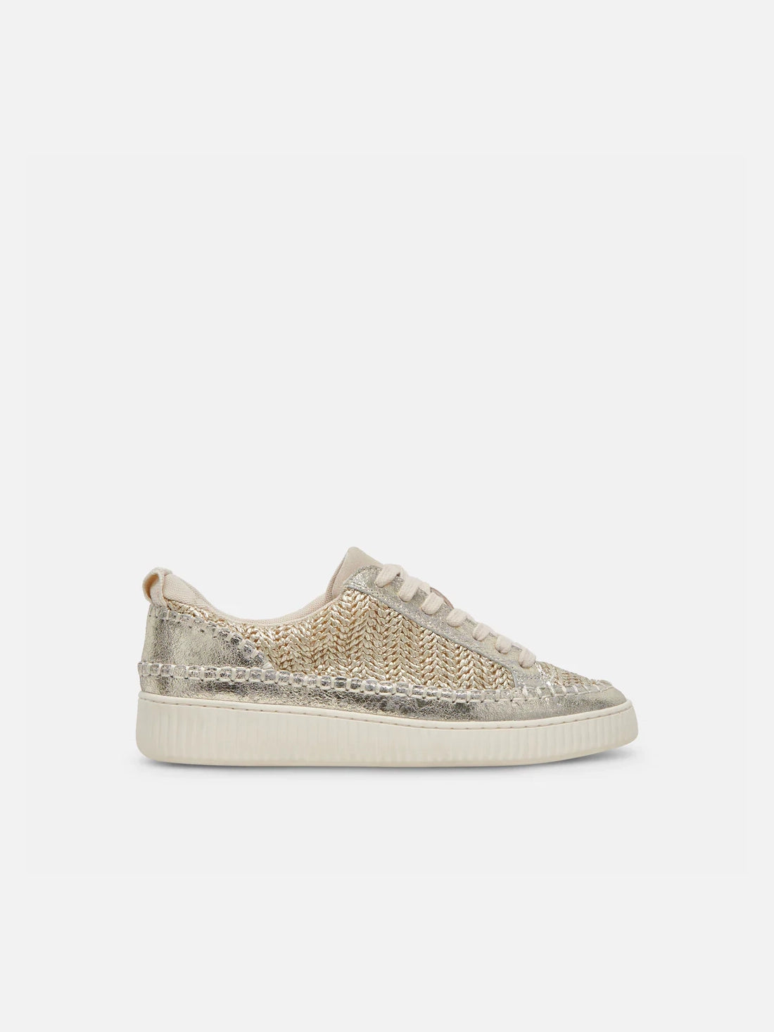 dolce vita nicona sneakers in gold woven