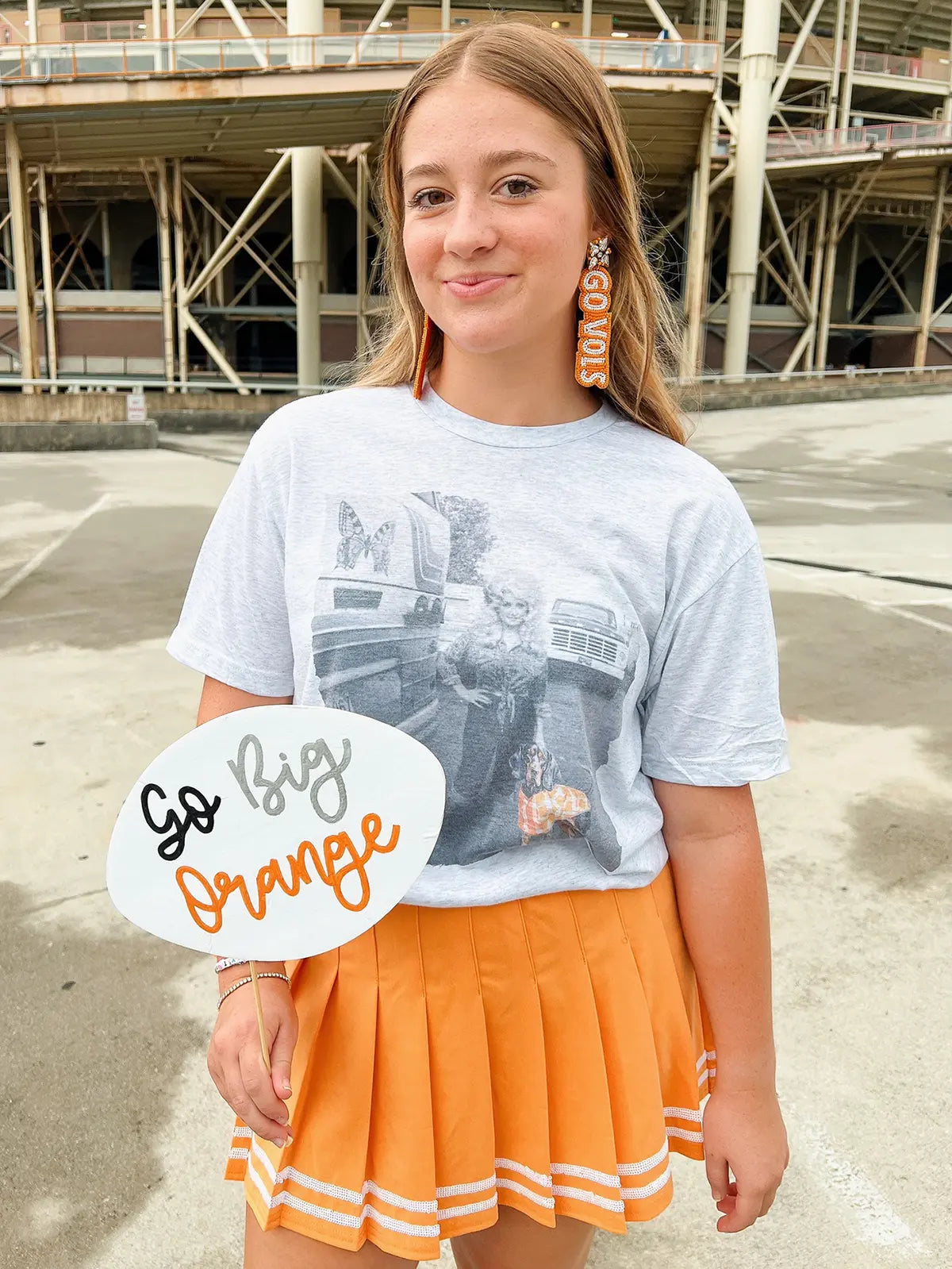 Dolly & Smokey Tee Tennessee Vols Game Day Dolly Parton & Checkerboard Smokey Mascot
