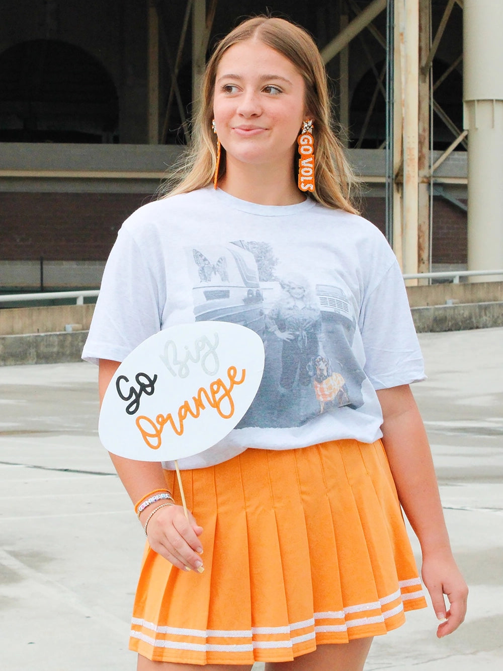 Dolly & Smokey Tee Tennessee Vols Game Day Dolly Parton & Checkerboard Smokey Mascot