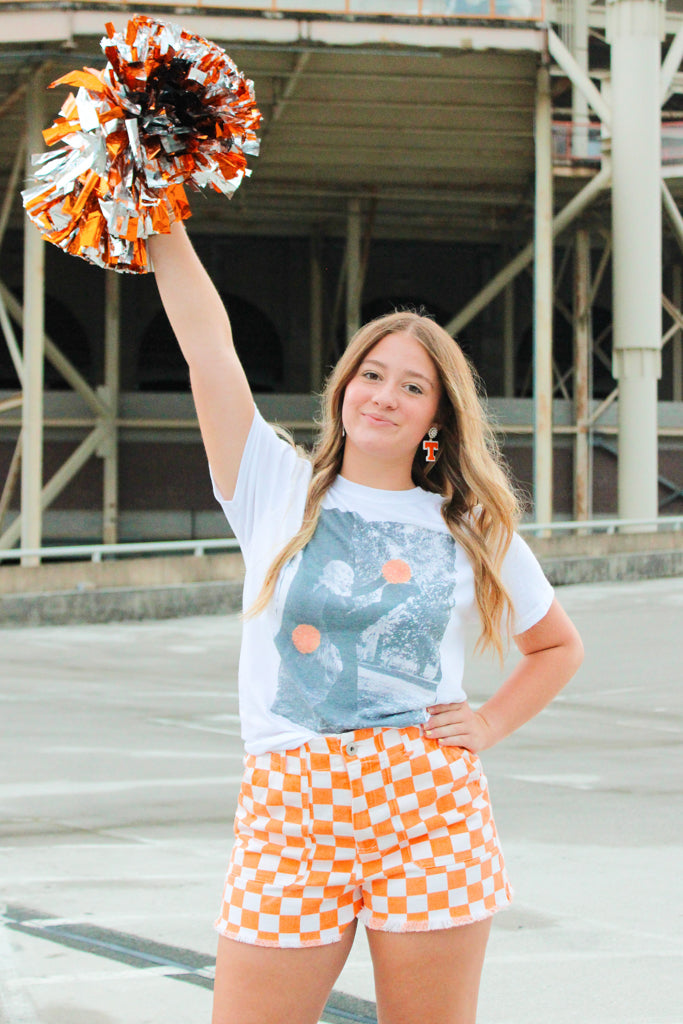 dolly tennessee orange pom poms tshirt