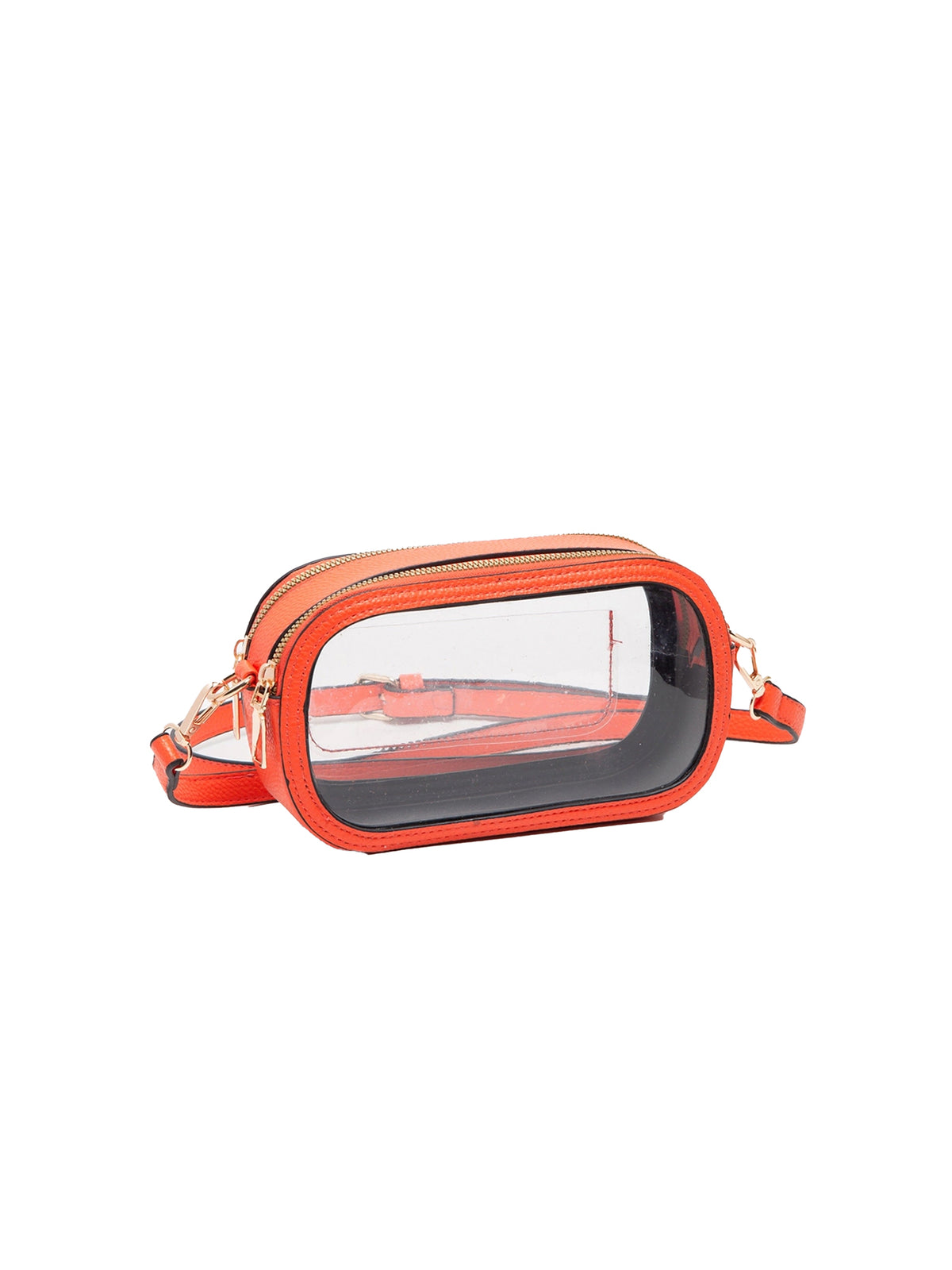 double zipper orange clear game day crossbody bag for tennessee volunteers football stadium approved