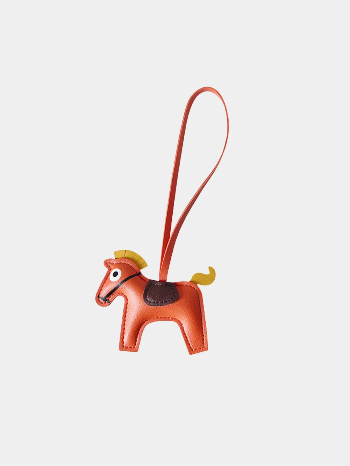 Mini Horse Vegan Faux Leather Bag Charm Orange