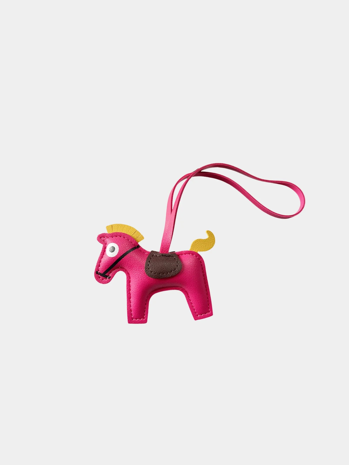Mini Horse Vegan Faux Leather Bag Charm Rose Pink