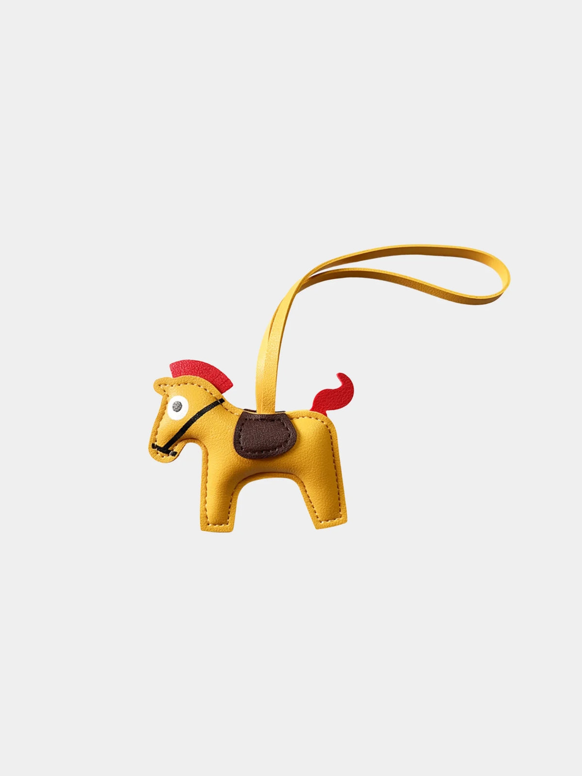 Mini Horse Vegan Faux Leather Bag Charm Yellow