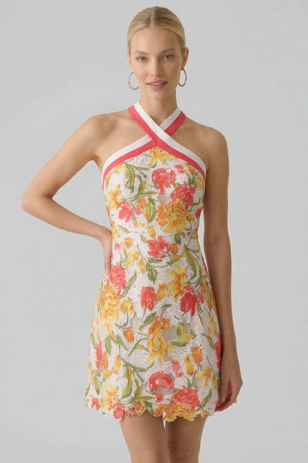 Sunset Lace Halter Dress