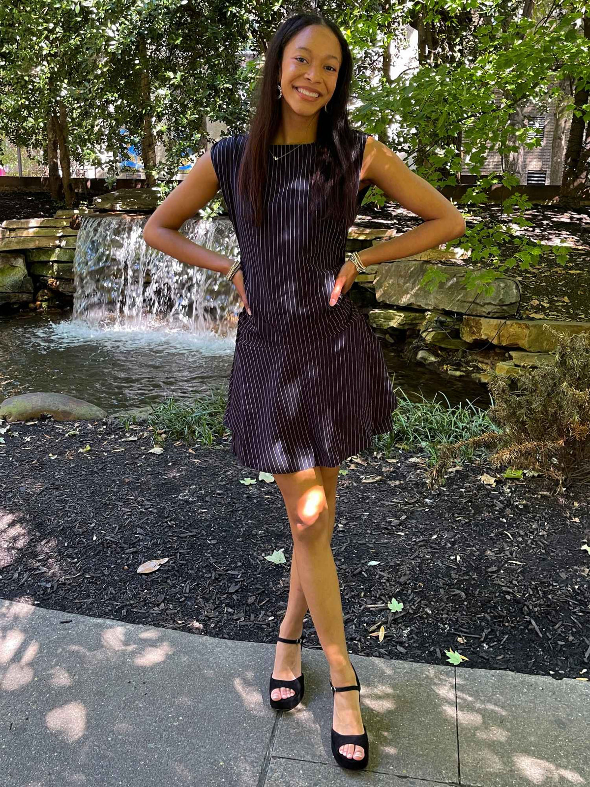 East Gate Pinstripe Mini Dress