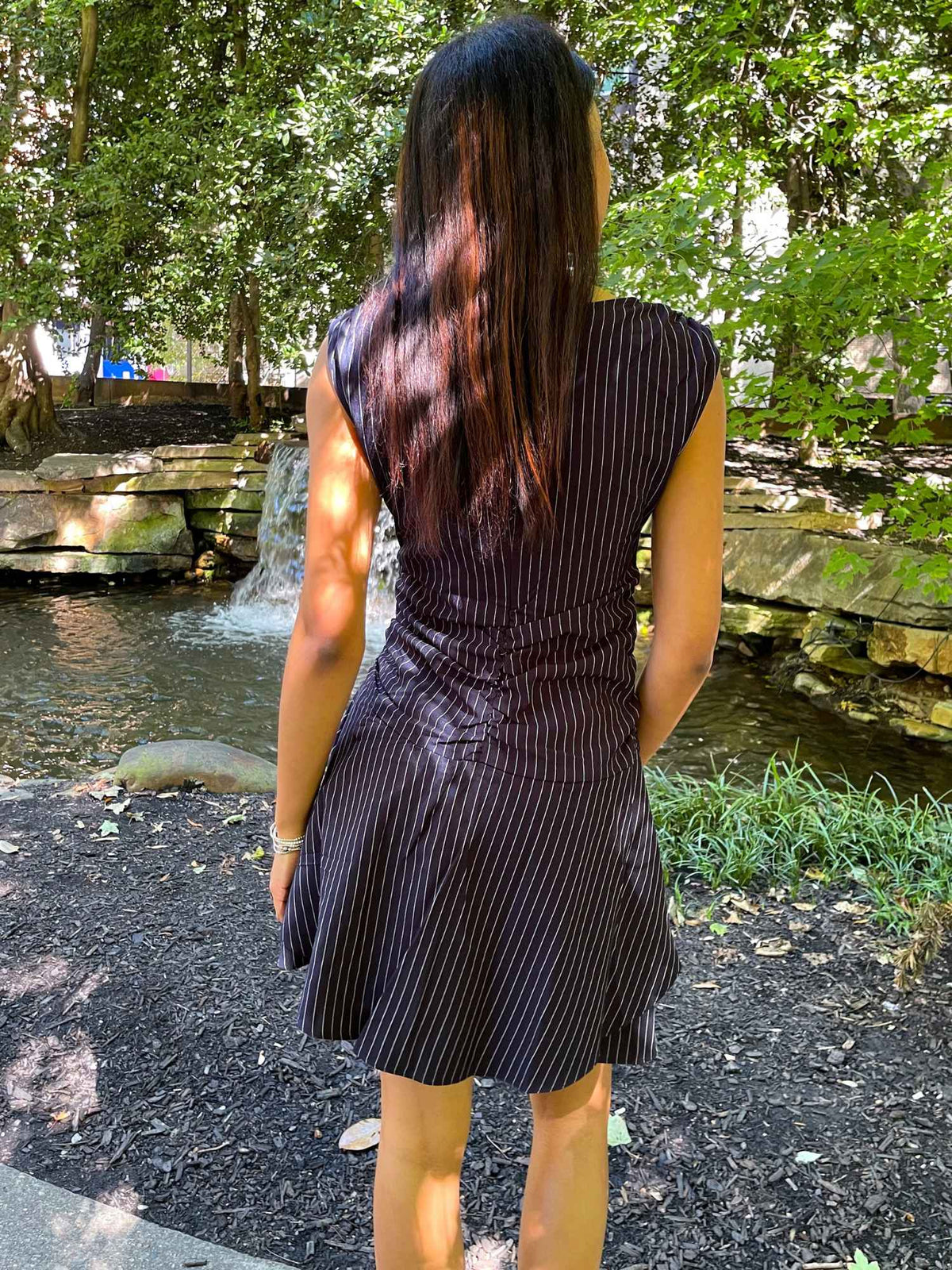 East Gate Pinstripe Mini Dress