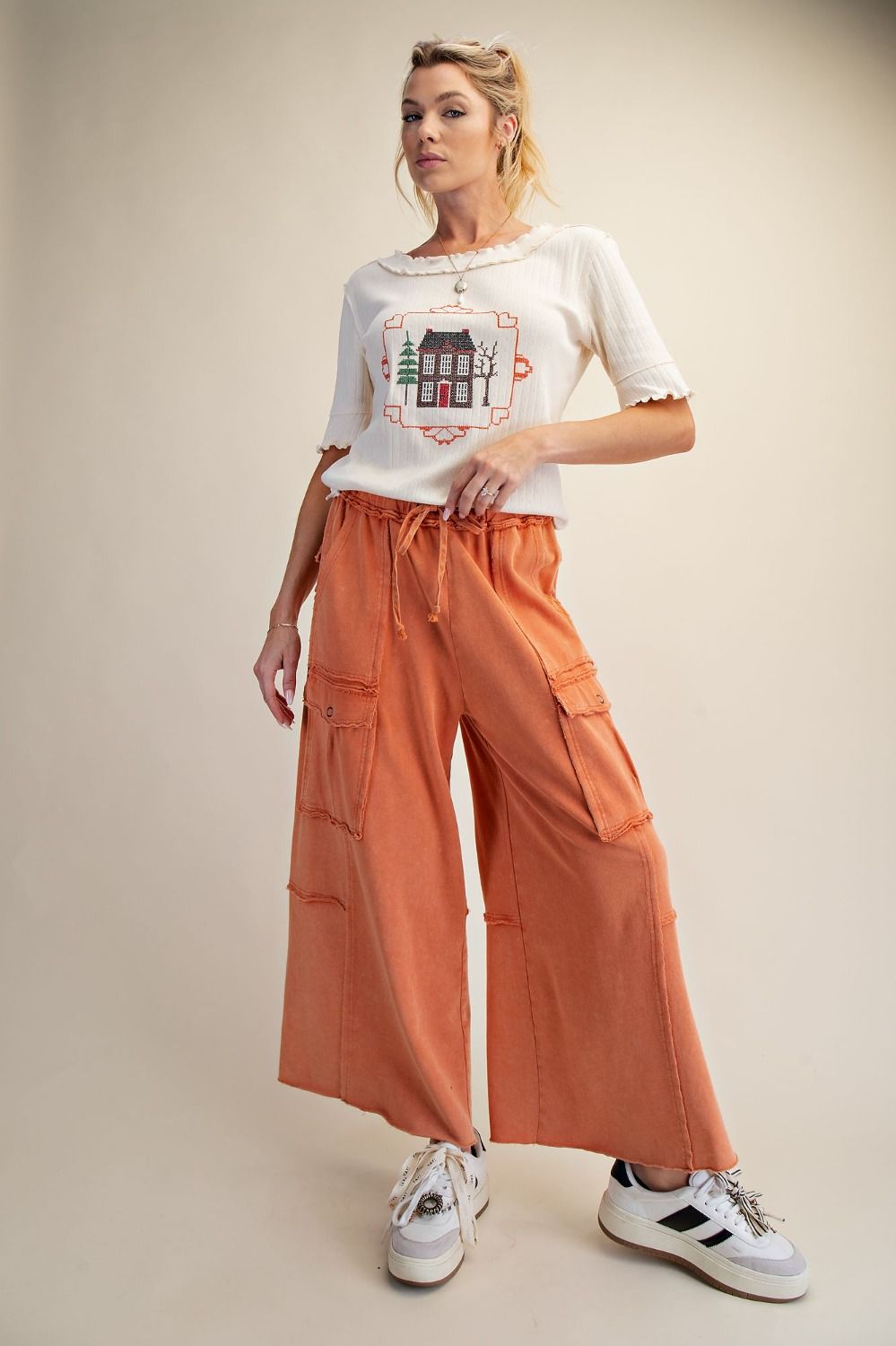 Off Duty Washed Terry Cargo Pants