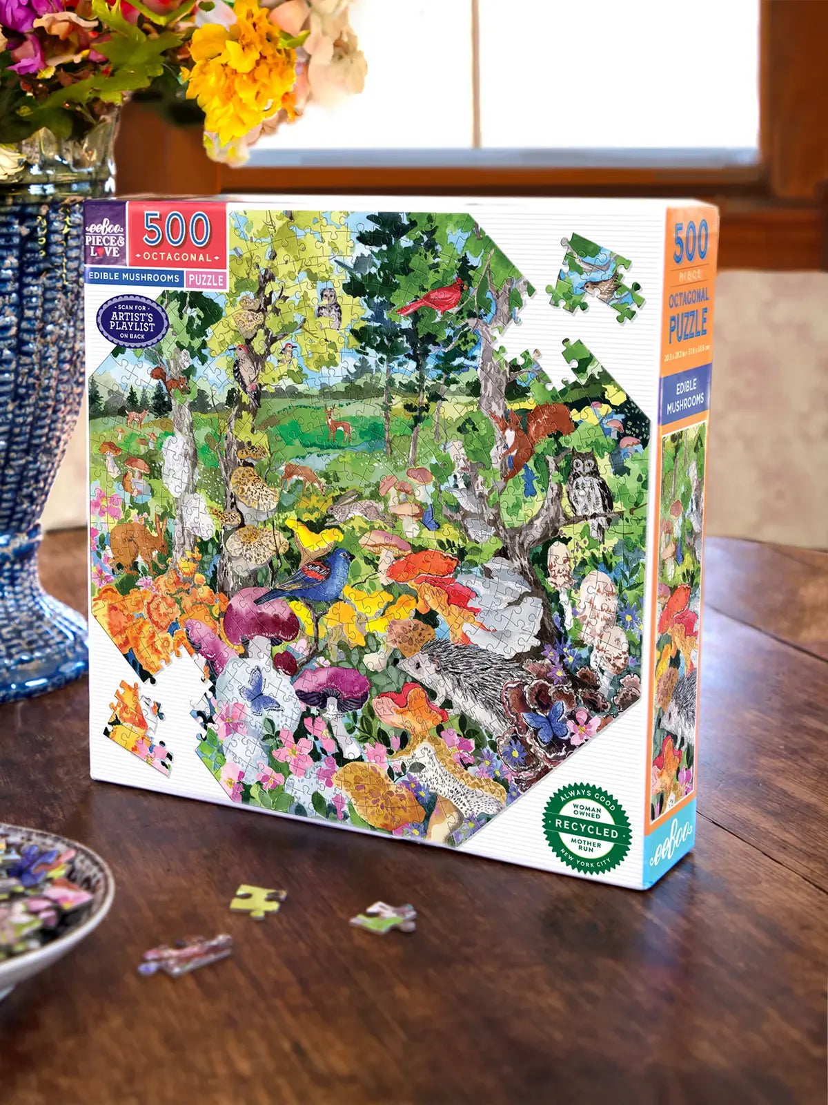 Edible Mushrooms 500 Piece Octagon Puzzle