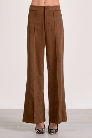 Faux Suede Flare Pants
